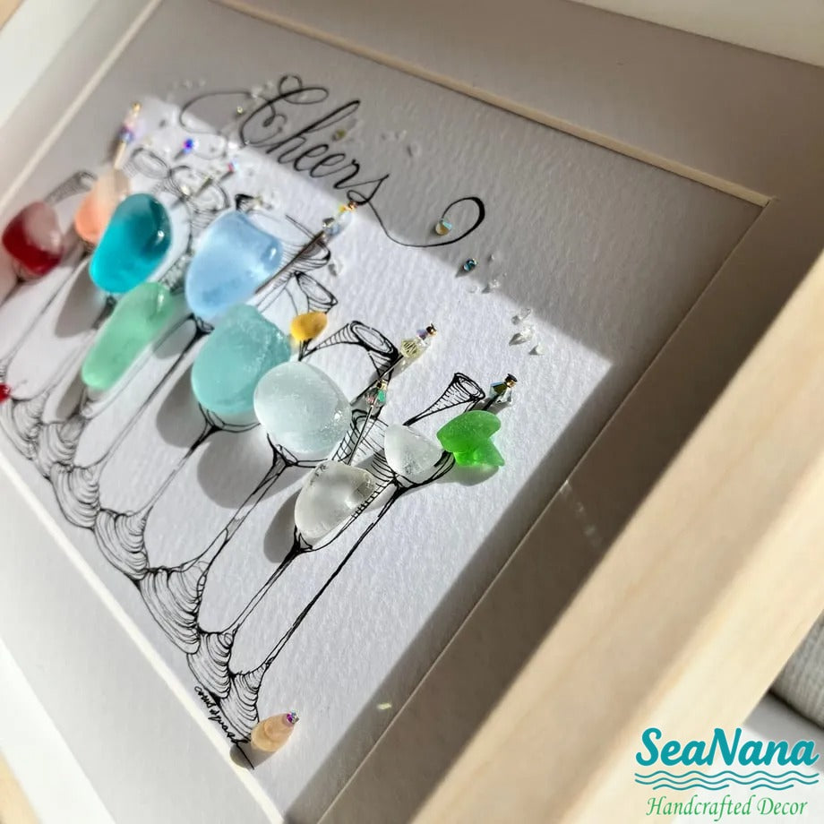 Cocktail Party Sea Glass Art