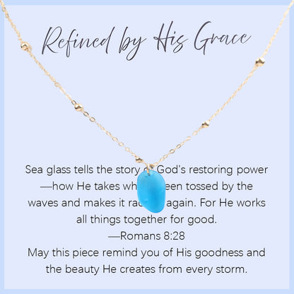 Sea Glass Teardrop Necklace | Symbol of Love