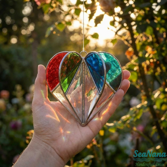 ☀️Colorful Heart-Shaped Glass Suncatcher