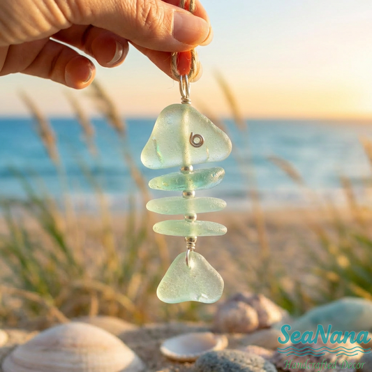 🐟Ocean's Gift Sea Glass Fish Ornament
