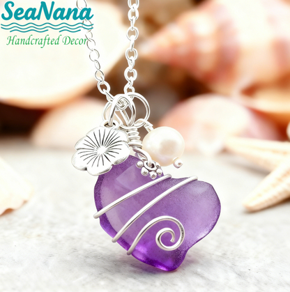 💖Handcrafted Heart Sea Glass Necklace