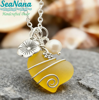 💖Handcrafted Heart Sea Glass Necklace