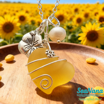 💖Handcrafted Heart Sea Glass Necklace