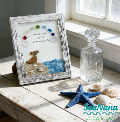❤️Personalized Sea Glass Dog At The Rainbow Bridge,Memorial Or Thoughtful Gift For Lost Pets