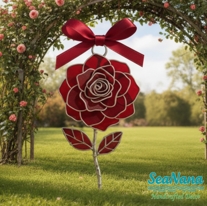 💐Handcrafted Sea Glass Flower Sun Catchers