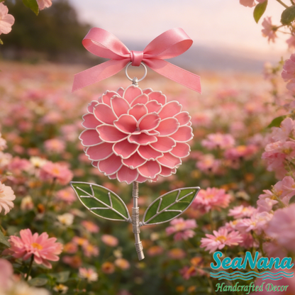 💐Handcrafted Sea Glass Flower Sun Catchers