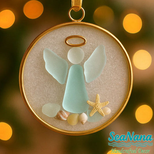 Sea Glass Angel Ornament