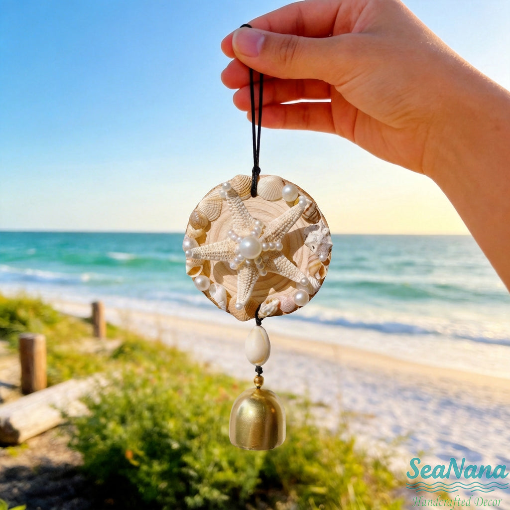 🌟 Handcrafted Spinning Starfish Wind Chime: A Coastal Treasure That Brings Ocean Breeze to Your Home