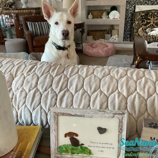 🥰Sea Glass Art Dog Pebble Art Gift for Dog Lovers Unique Gift