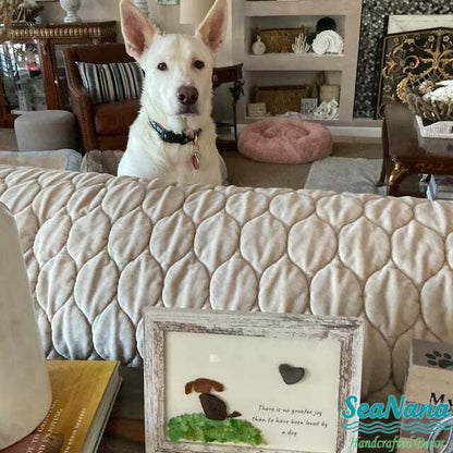 🥰Sea Glass Art Dog Pebble Art Gift for Dog Lovers Unique Gift