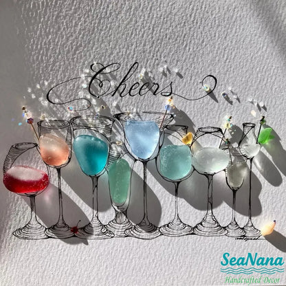 Cocktail Party Sea Glass Art
