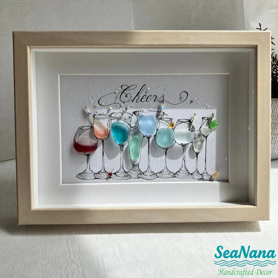 Cocktail Party Sea Glass Art