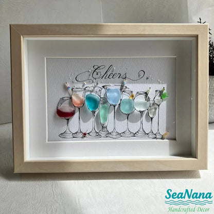 Cocktail Party Sea Glass Art
