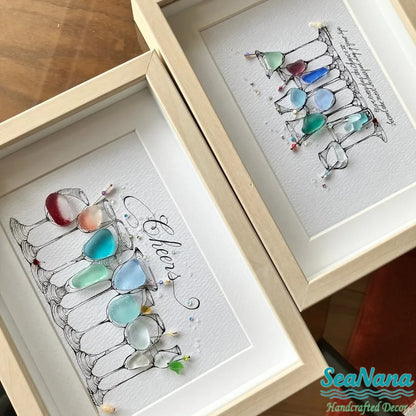 Cocktail Party Sea Glass Art
