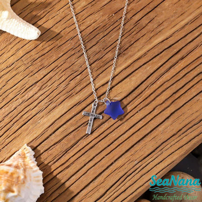✝️Pentagram Sea Glass Necklace