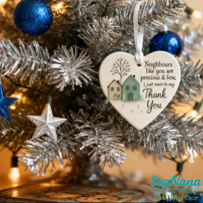 🌊Heart-Shaped Sea Glass  Decor-✨ Friendship & 🏠Thank Your Neighbors💝