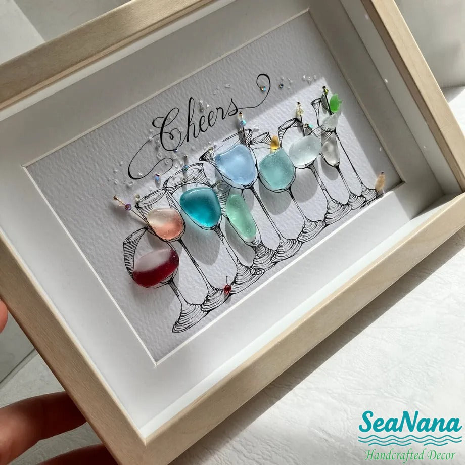 Cocktail Party Sea Glass Art